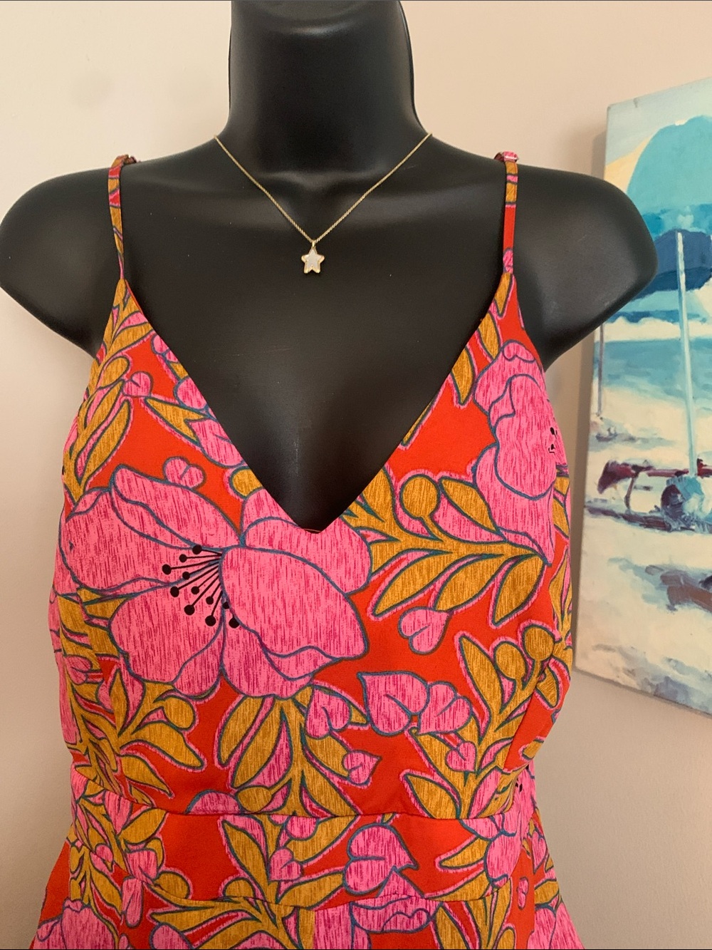 Floral Pink & Rust Slip Jumpsuit - Picture 4 of 8